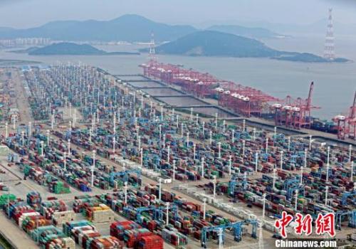 浙江寧波舟山港?！≌掠聺?攝