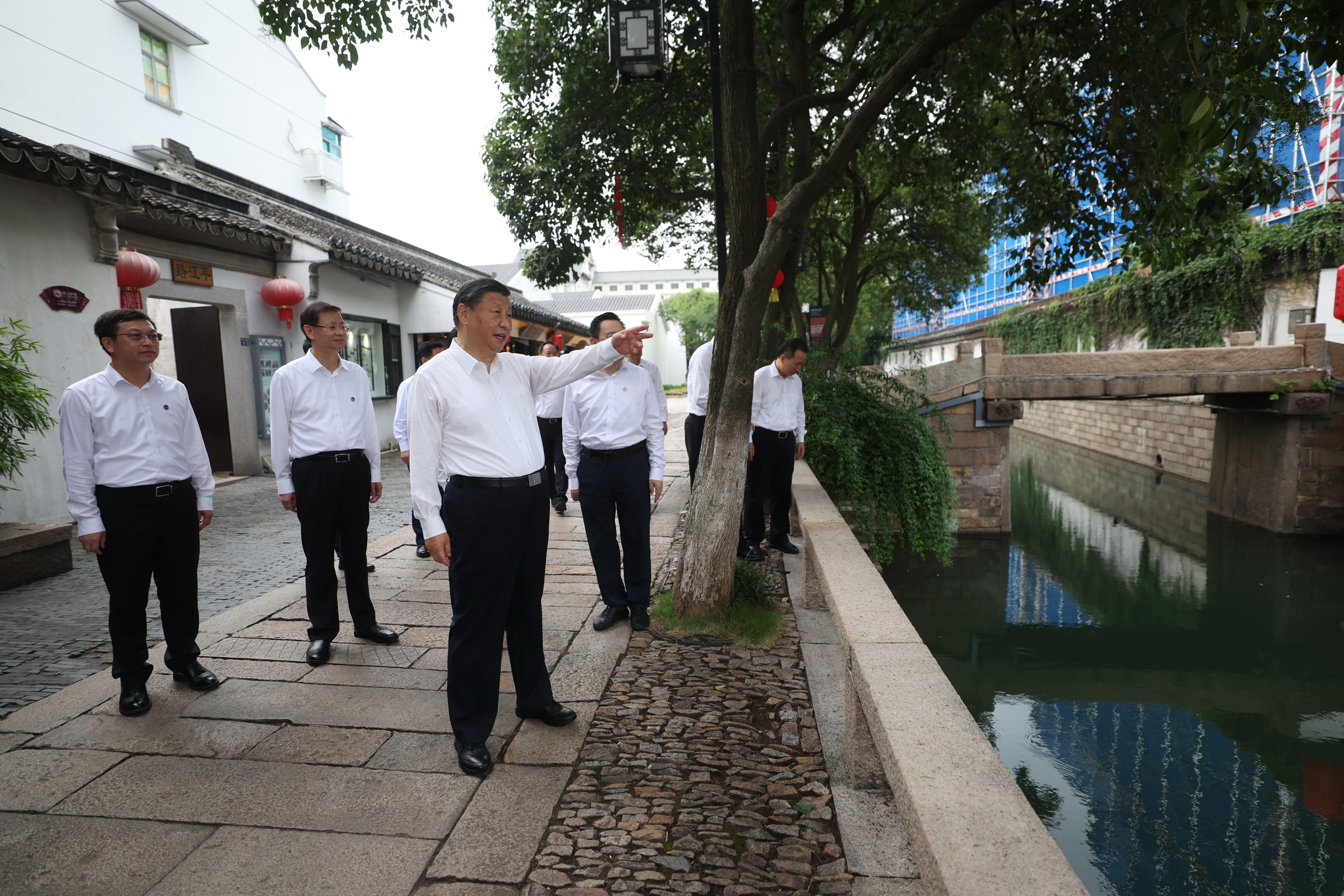 2023年7月6日，習(xí)近平在蘇州平江歷史文化街區(qū)考察。